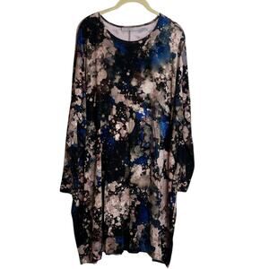 Bryn Walker Knit Tunic Size Small Damien Galaxy Print Jersey Crew Neck Galassia